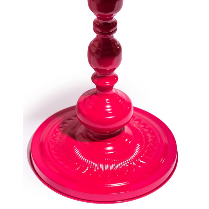 Hjerteformet sidebord – rosa metall – bilde 2