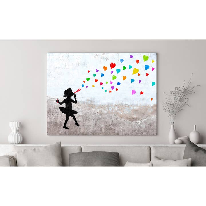 Love Bubbles – lerretstrykk fra Masterfunk Collective – miljøbilde