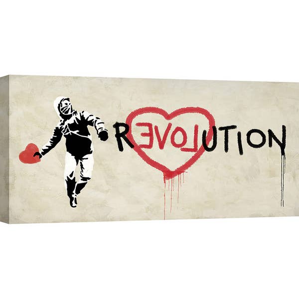 Revolution – lerretstrykk med graffitiuttrykk