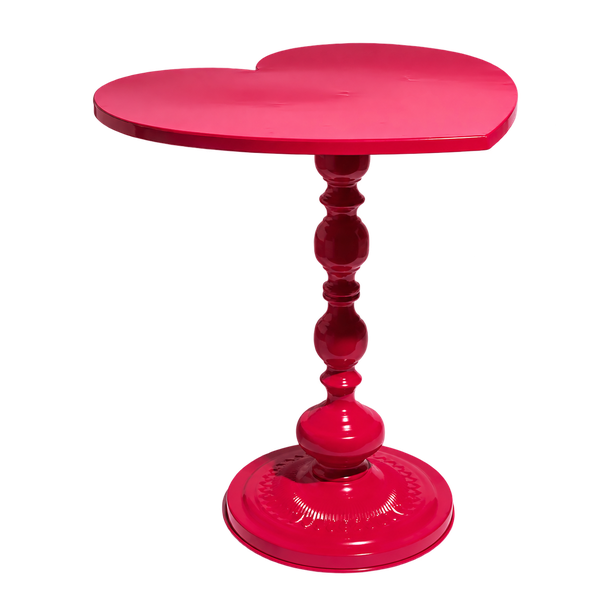 Hjerteformet sidebord – rosa metall fra McGowan & Rutherford