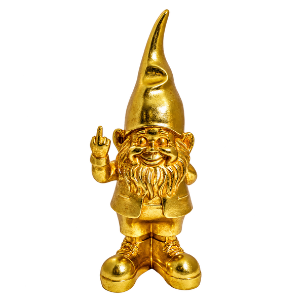 Naughty Gnome – frekk nissefigur i gullfarge fra McGowan & Rutherford