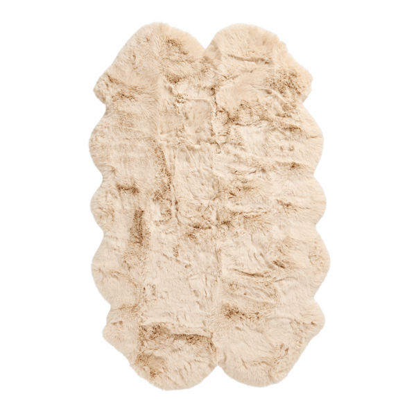 Skinnwille Fluffy – gulvteppe i kunstpels, beige 120 × 180 cm
