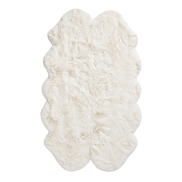 Skinnwille Fluffy – gulvteppe i kunstpels, elfenben 120 × 180 cm